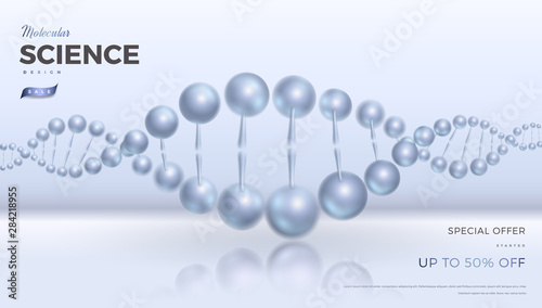 Science Abstract Vector Background Design With Dna Molecular
