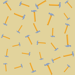 Sticker - Hammer construction tools background pattern