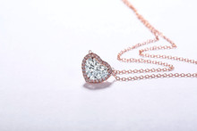 Heart Shaped Diamond Pendant In Rose Gold