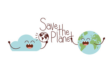 Poster - save the planet label icon