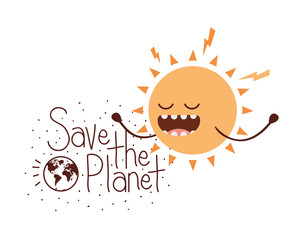 Poster - save the planet label icon