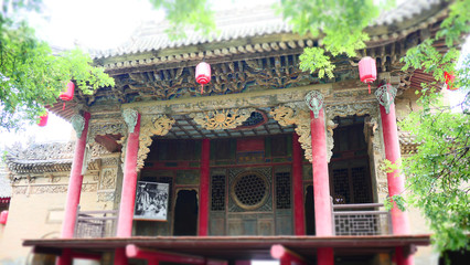 Shot of Ancient Chinese temple pagoda castle palace