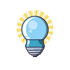 Sticker - saving bulb electric isolated icon