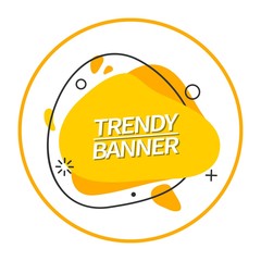 Poster - Trendy bright abstract banner yellow color. Template ready for use in web or print design.