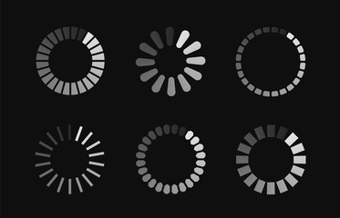 Poster - Loading icon collection. Progress bar for upload download round process. Vector loader icon, element for website, app, software, ui and game.