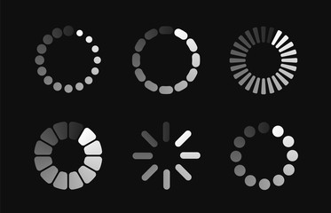 Poster - Set loading icon. Progress bar for upload download round process. Loading icon, element for website. Vector concept element for web design, software, app and interface design.
