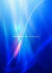 abstract curving and smooth flow blue background, vector illustration