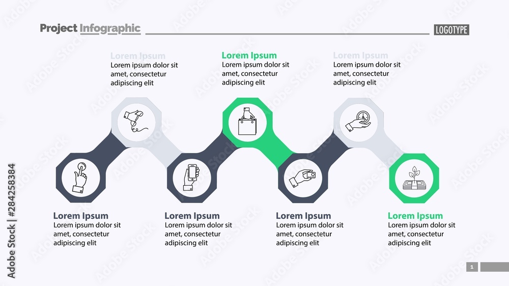 Creative Octogan Chart Vector de Stock Octagon infographic diagram template. Business data ...