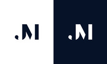 Abstract Letter JM Logo. This Logo Icon Incorporate With Abstract Shape In The Creative Way.