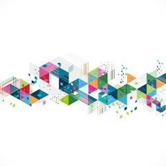 Fototapete - abstract colorful geometrical template with creative graphic and triangle, line, color decoration, v