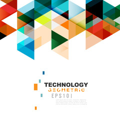 Fototapete - colorful geometric modern template for business or technology presentation. abstract transparent ove