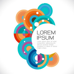 Poster - colorful circle pattern template and white circle space for corporate business, leaflet, cover, page