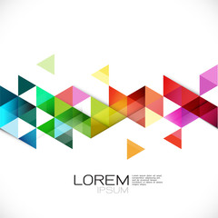 Fototapete - Abstract colorful overlapping geometric strip on white background. Modern template for business or technology presentation, vector illustration