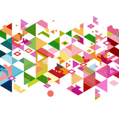 Poster - abstract colorful and creative geometric with a variety of graphic and pattern on white. corporate b
