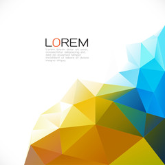 Abstract colorful geometric template with space for text isolated on white background for business or technology presentation, Vector illustration