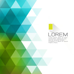 Fototapete - colorful transparency and fade triangle background with white space on beside for text. Modern background for business or technology presentation. vector illustration
