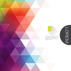 Wall Mural - colorful transparency and fade triangle background with white space on beside for text. modern backg