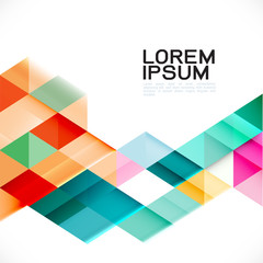 Wall Mural - colorful transparency and overlapping triangle on white background with space on top for text. moder