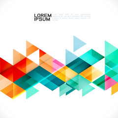 Fototapete - Colorful transparency and fade triangle on white background with space for text. Modern background for business or technology presentation. vector illustration
