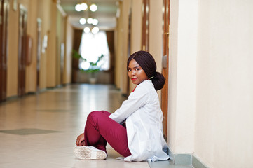 Wall Mural - Professional african female doctor at the hospital. Medical healthcare business and doctor service of Africa.