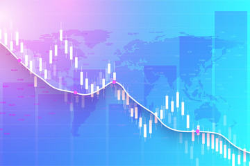 Poster - Stock market or forex trading graph in graphic concept for financial investment or economic trends business idea design. Worldwide finance background. Vector illustration.