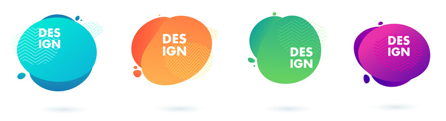 Fototapete - Set of abstract modern graphic elements. Dynamical colored forms and line. Gradient abstract banners with flowing liquid shapes. Template for the design of a logo, flyer or presentation. Vector.