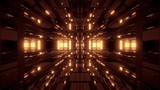 Fototapeta Przestrzenne - beautiful futuristic scifi space ship tunnel background 3d illustration 3d rendering loop endless looping