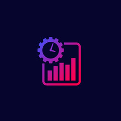 Poster - work productivity growth icon with gradient