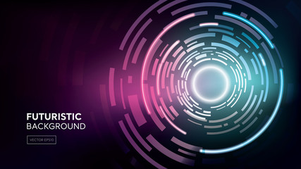 Futuristic digital sci-fi circular abstract background