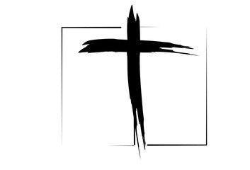 Hand drawn christian cross 