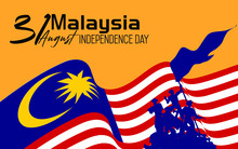 Malaysia Happy Independence Day Greeting Card, Banner, Vector Illustration. Malaysian National Day 31st Of August 