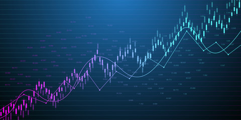 Poster - Stock market or forex trading graph in graphic concept for financial investment or economic trends business idea design. Worldwide finance background. Vector illustration.