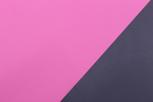 Paper Pink, Black Empty Background, Geometrically Located. Color Blank For Presentations, Copy Space.