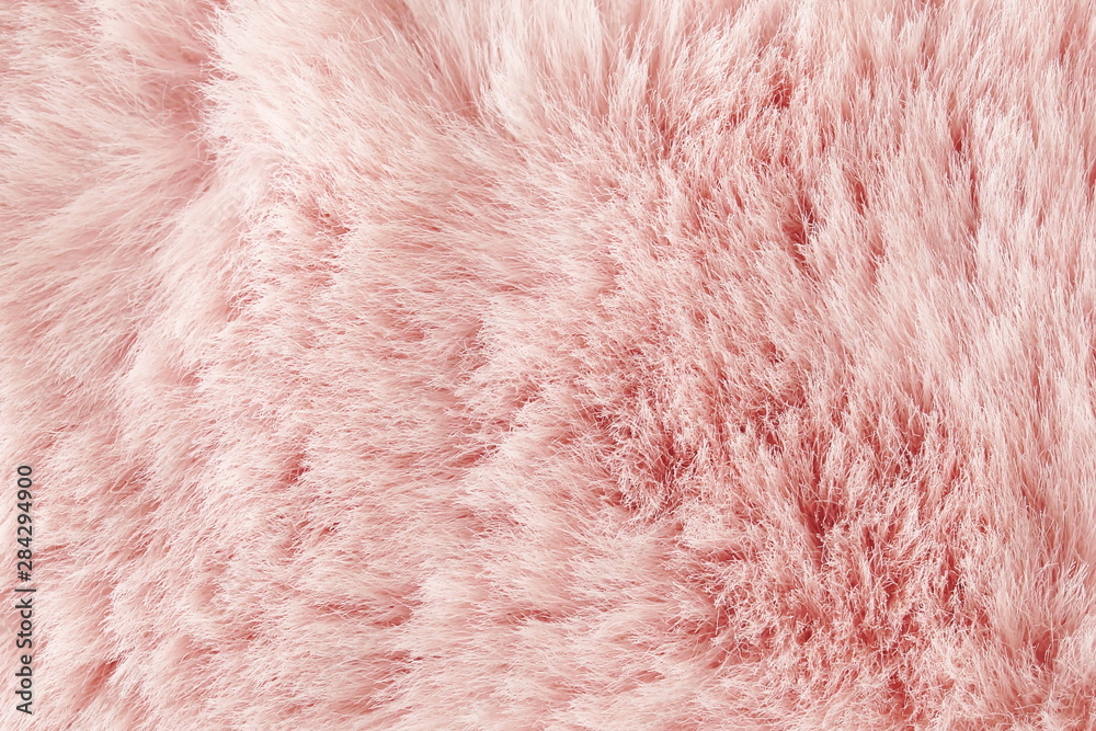 Light pink long fibre soft fur texture. background full frame. copy space - obrazy, fototapety, plakaty 