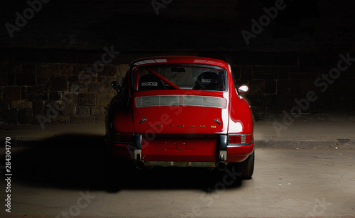Fotografía Aachen, Germany, June 14, 2013: Arranged Street shot of an historic Porsche 911