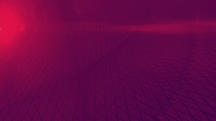 Poster - Abstract animation of waving and vibrating network surface. 3d rendering. 4K UHD