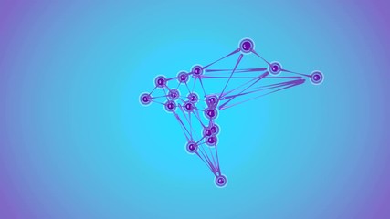 Poster - Animation of molecule structure. Colored Abstract 3D rendering loop animation