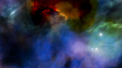 Wall Mural - night sky with stars and nebula