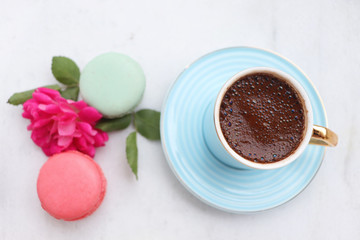 macaron and coffee