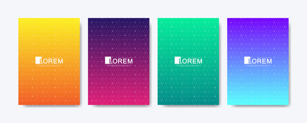Poster - Modern colorful abstract gradient lines pattern background cover design. Trendy vector template for web, brochure, leaflet, flyer, cover, banner, poster. Cool bright gradients. Vivid vibrant color