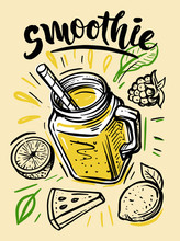 Sketch Illustration Of Natural Smoothie