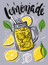 Cup With Lemonade, Sketch For Your Design