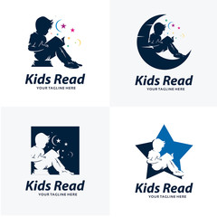 Sticker - Set of Kids Read Logo Design Templates