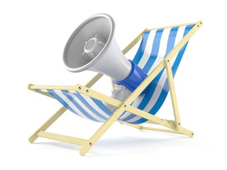 Wall Mural - Megaphone on deck chair