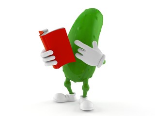 Poster - Cucumber character reading a book