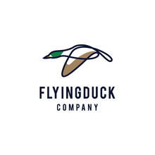 Flying Duck Logo Design Template Inspiration - Vector