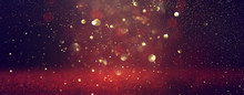 Background Of Abstract Red Glitter Lights . Defocused. Banner