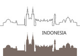 Fototapeta Las - Indonesia logo. Isolated Indonesian architecture on white background 
