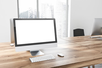 Poster - mock up computer screen in white office