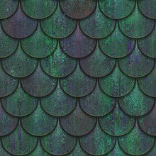 Seamless Oxide Metallic Texture Of Fish Scales, Fish Skin, Copper Color, 3d Illustration